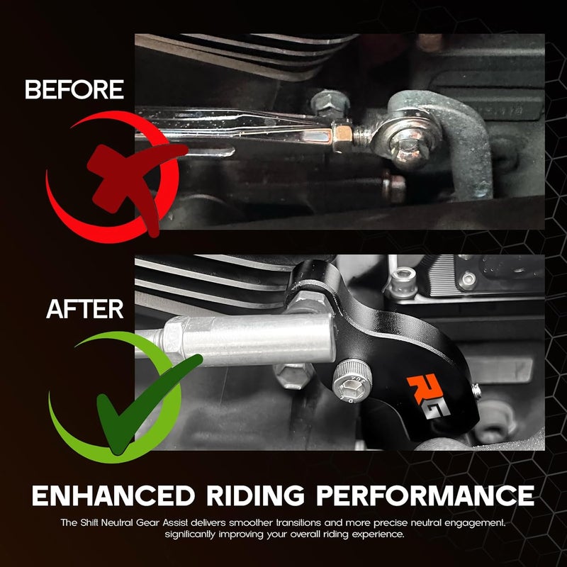 Rogierra Ez Shift Neutral Gear Assist Kit for Harley- CNC Machined Shift Lever, Easy Neutral Finder, Fits 2018-2025 Touring (ElectraGlide/Road Glide/Tri Glide) & Softail (Fat Boy 114) Motorcycles(Black) - Image 4
